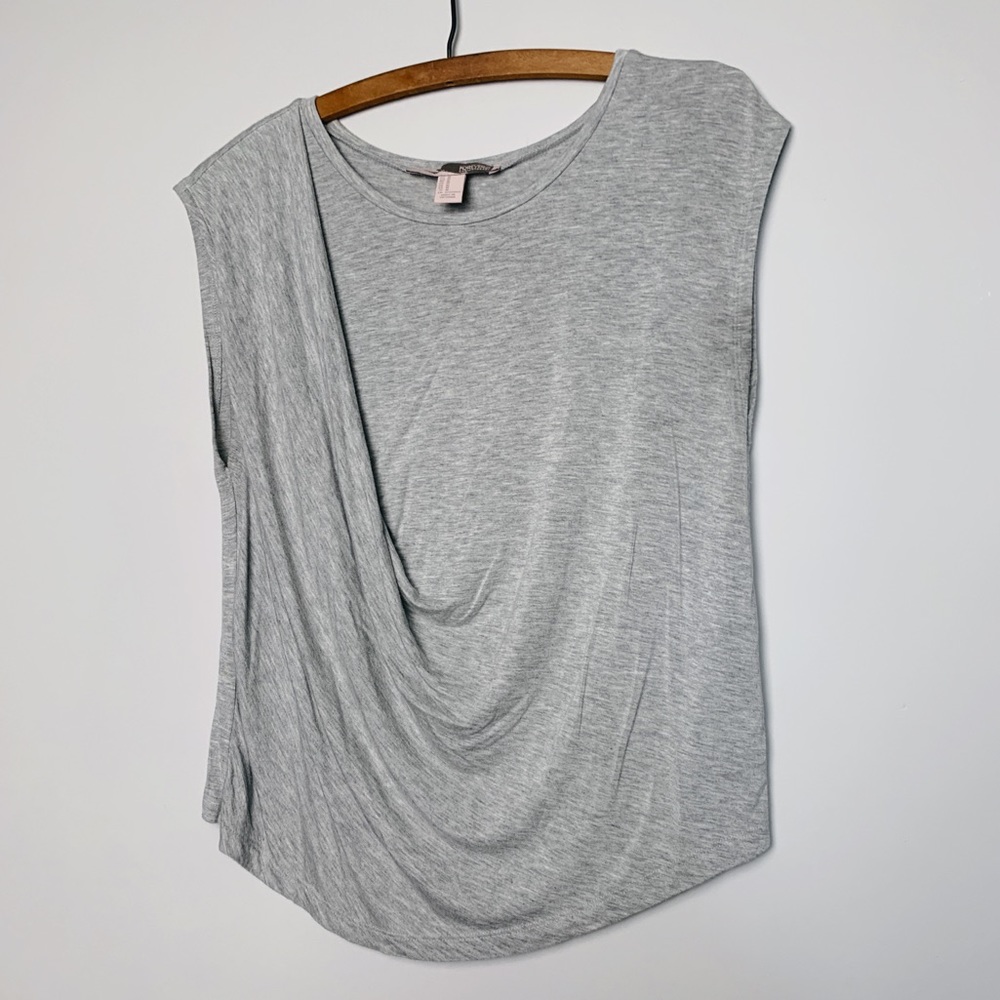 Forever 21 Gray Sleeveless Cascade Design Top